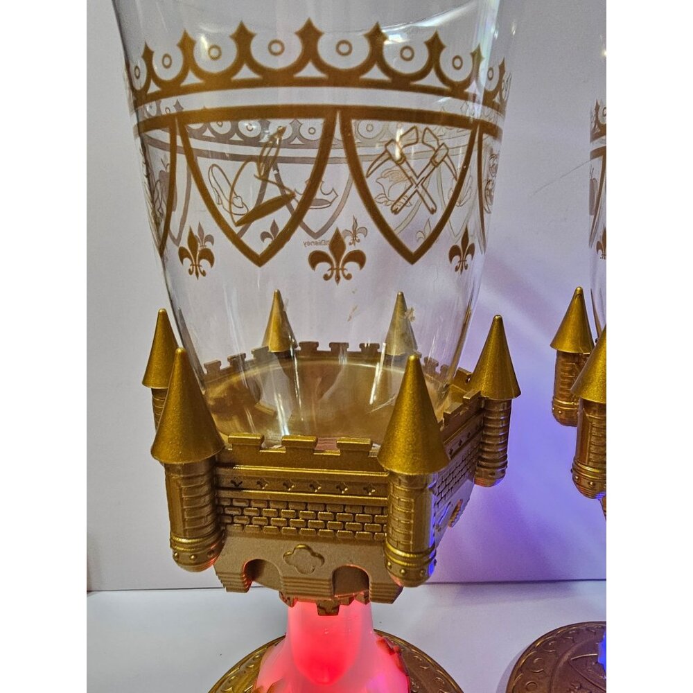Disney Beauty & The Beast Castle Goblet Set of 2 With LED Light-Up Base - Picture 4 of 10